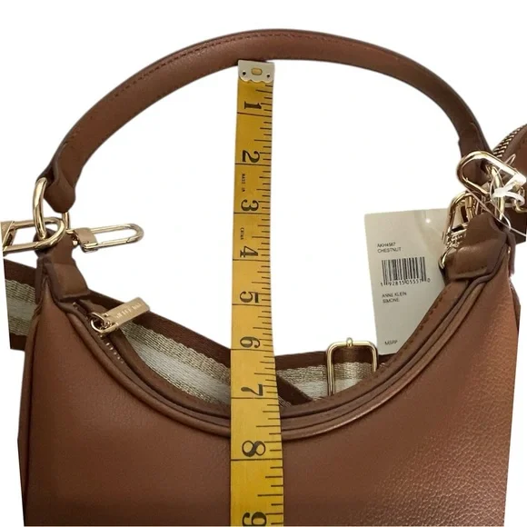 Anne Klein Simone Convertible Shoulder Hobo Bag w/ Coin Purse Chestnut Brown NWT - Picture 11 of 13